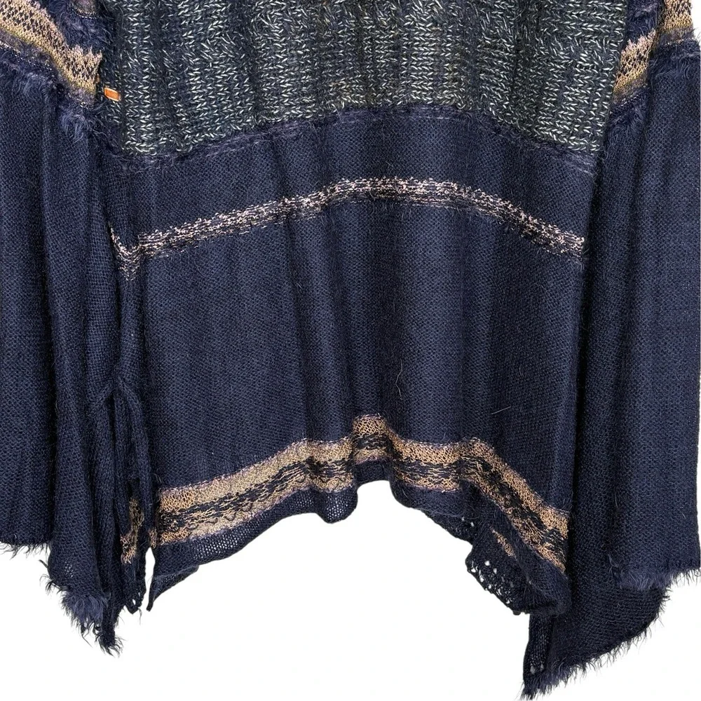 Free People Craft Time Bell Sleeve Sweater M Boho Whimsigoth Mix Media Slouchy